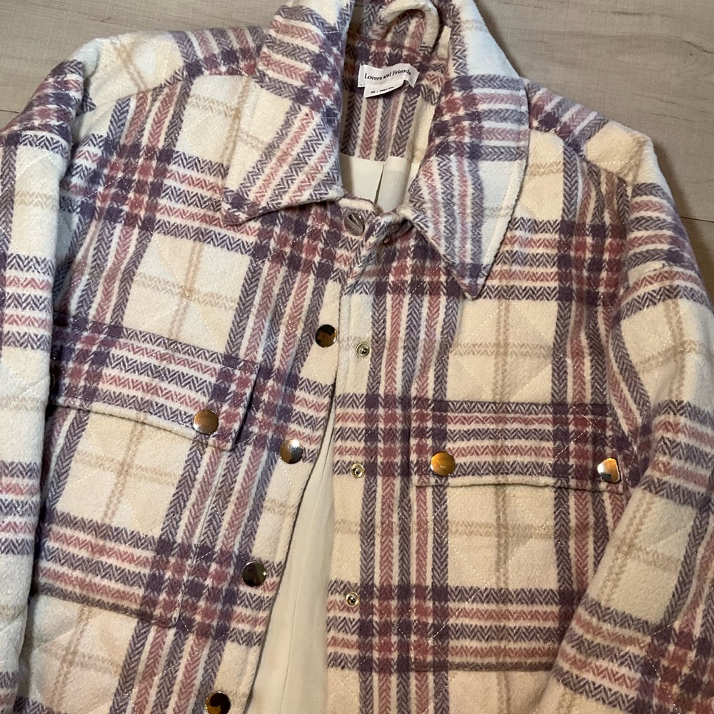 New Lovers &‎ Friends Conlee Plaid Oversized Quilted Shacket - Picture 5 of 11